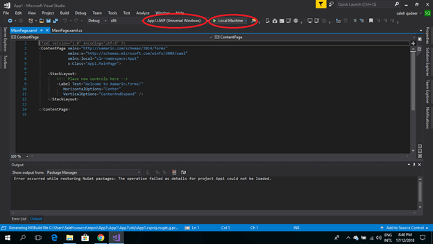 Creating New Project In Xamarin